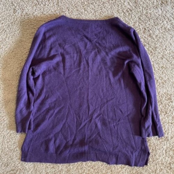 karen scott petite tops purple v neck PXL - Picture 5 of 5
